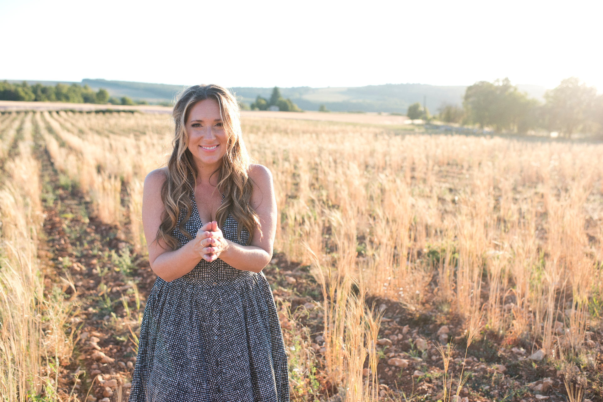 Gina DeVee at golden hour in Provence